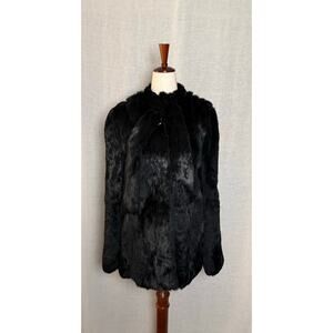 Vintage Gigi Fur French Rabbit Black Fur Short Coat 
Size Small